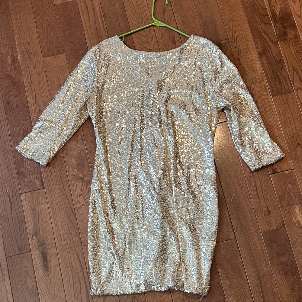 Gold Sequin Party Dress
